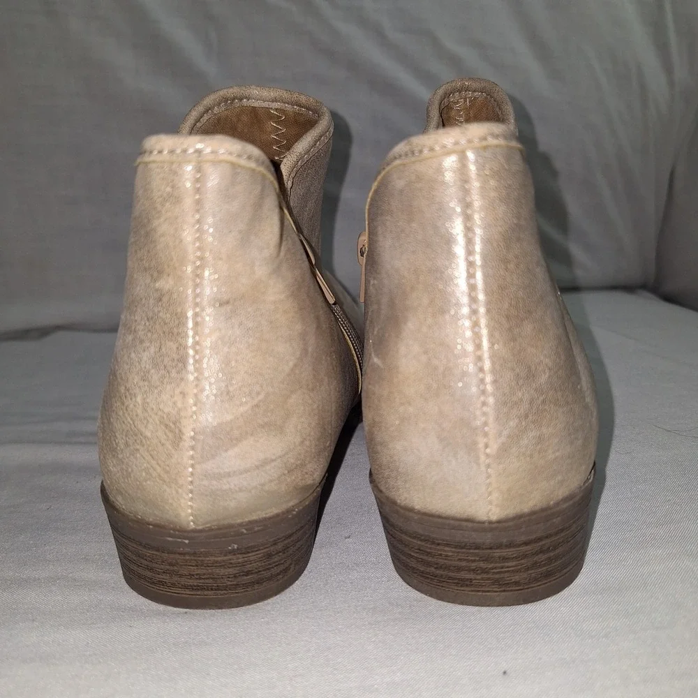 Y2K Boho Bohemian Whimsigoth Fairycore Retro Time and Tru Metallic Ankle Booties